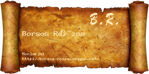 Borsos Rózsa névjegykártya
