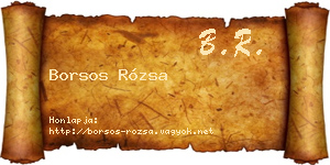 Borsos Rózsa névjegykártya