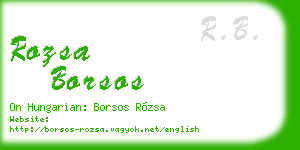 rozsa borsos business card
